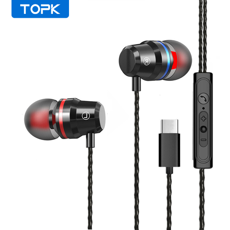 

TOPK F16 Headsets With Built-in MicrophoneType C In-Ear Wired Earphone For Phone