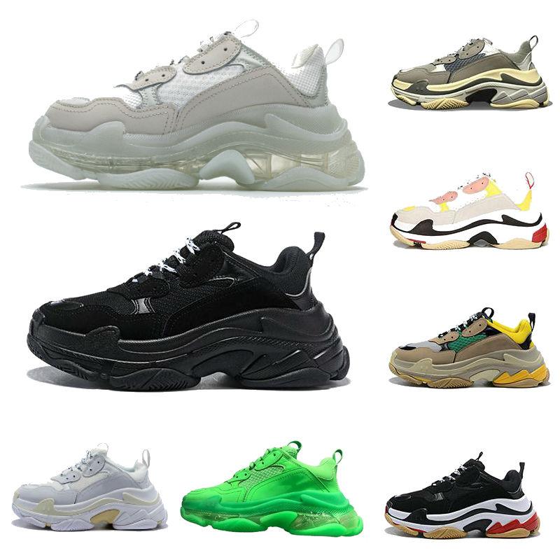 

Best quality triple s black white red mens casual shoes beige green yellow grey triple black white men women sport stylist shoes