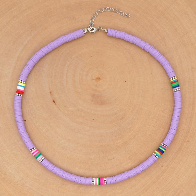 

Go2Boho Vinyl Heishi Necklace Polymer Clay 6mm Disc Bead Collier Women Boho Handmade Jewelry Ladies Necklace Factory Price