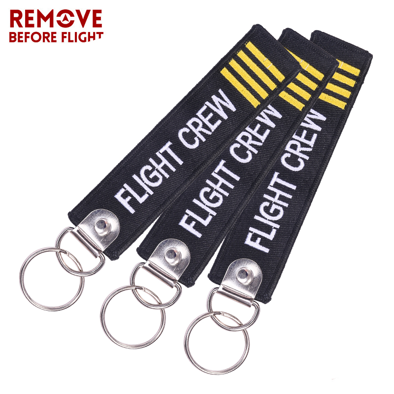 

30 PCS/LOT Flight Crew Keychain for Aviation Gift Keychains Embroidery Crew Key Chain Fashion Jewelry Promotion Christmas Gifts