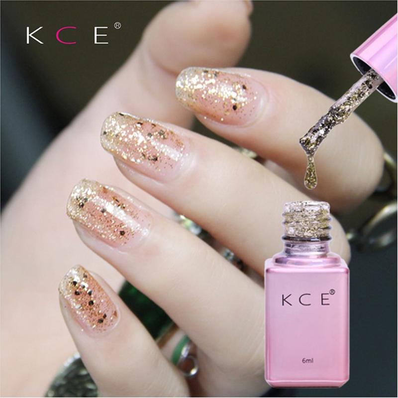

KCE Bling Nail Polish Professional Diamond Glitter UV Nail Gel Polish 6ml Soak Off Sequins Gel Long-lasting Bling Art Tools, 05