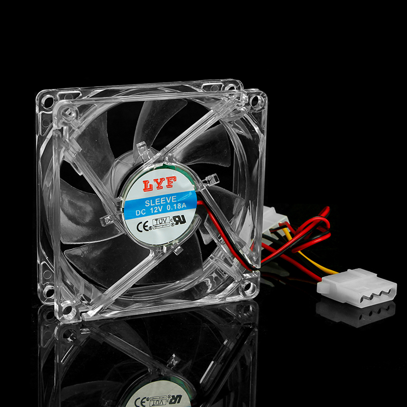 

Clear 4-LED Blue Neon Light 80mm 12V 0.18A PC Computer Case Cooling Fan 8025 WXTB