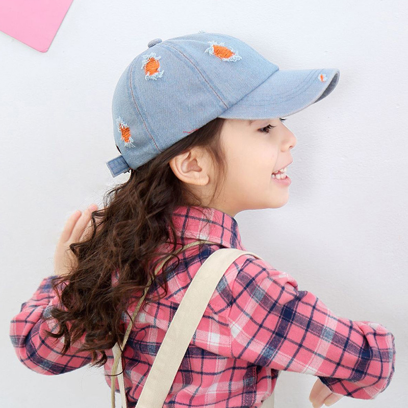 

Fashion Trend Denim Hole Spring And Summer Season Boy Girl Child Baseball Cap Sun Hat Casual Hat