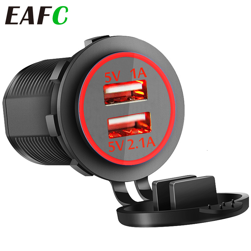

Car 3.1A for Motorcycle Auto Truck ATV Boat LED Light Dual USB Socket Charger Adapter Outlet Power