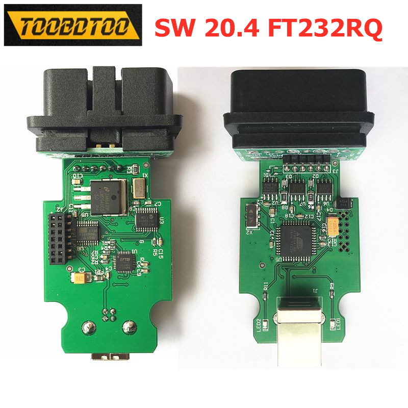 

2st SW20.4 USB Interface FTDI FT232RQ Chip Support English/Polish/German/French/Czech 20.4 2st Diagnostic Cable With ATMEGA162