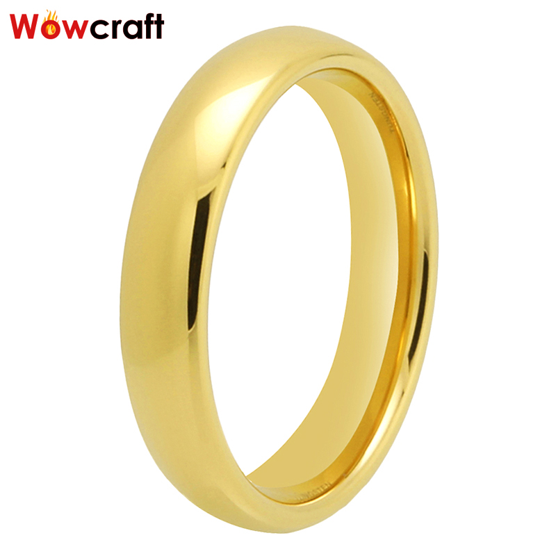 

4mm Tungsten Women Rings Wedding Band Domed Polished Shiny Comfort Fit Engagement Ring Inside Free