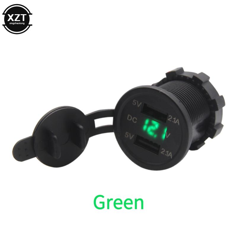

10pcsCar Dual USB Charger 4.2A Motorcycle Cigarette Lighter Digital Display Voltmeter Waterproof Motorcycle Mobile Phone Charger, As pic