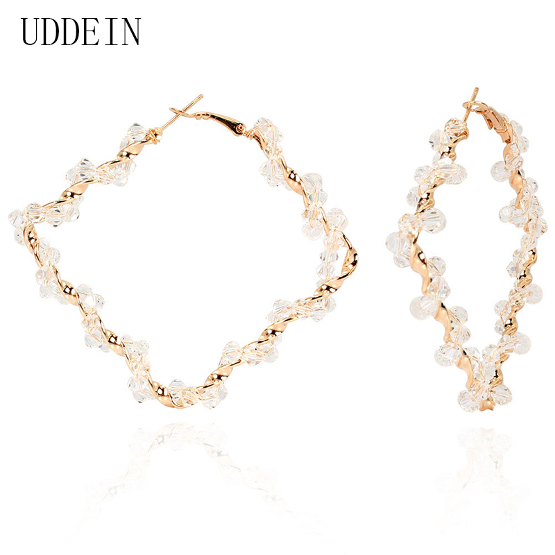 

UDDEIN Hoop Earrings For Women Girls Unique Dangle Big Earrings Large Circle Square Piercing Brincos Statement Party Jewelry