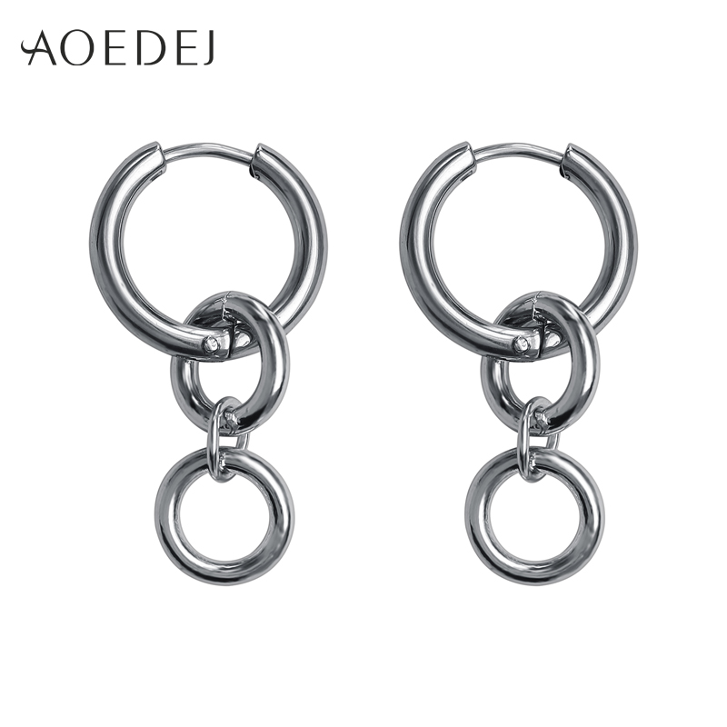 

AOEDEJ Punk Hoop Earrings Men Women Korean Round Earring Jewelry 2020 New Male Ear Hoop Jewelry Gifts