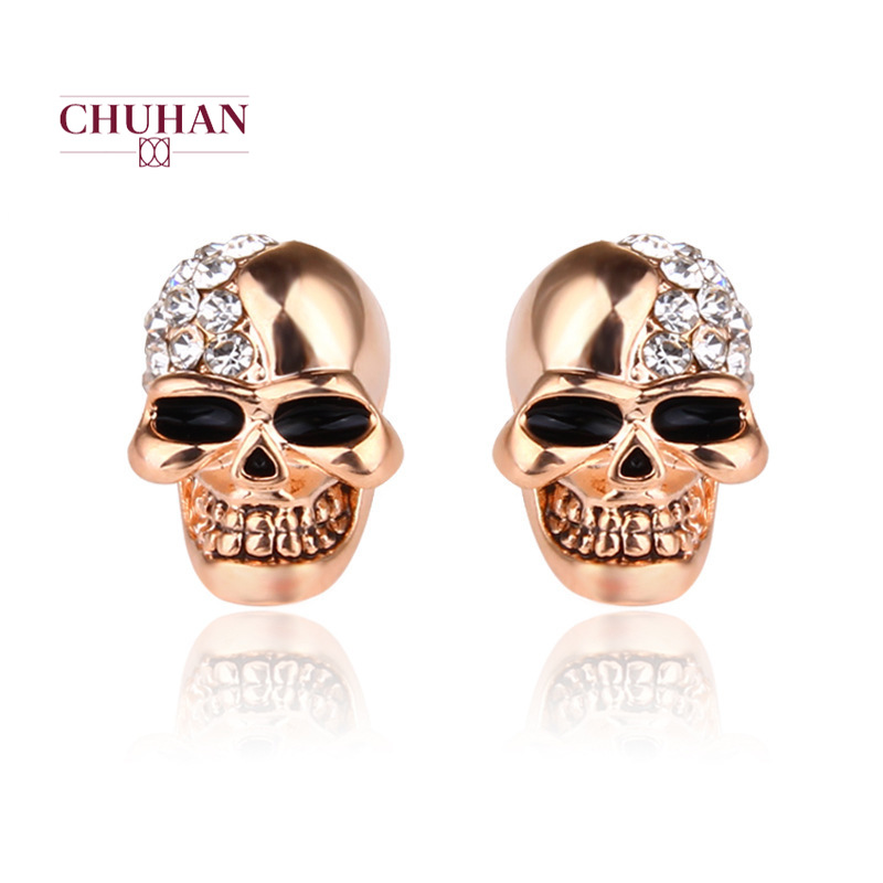 

CHUHAN New Hot Punk Gold Unisex Stud Earring for Men Women Gothic Street Hip Hop Ear Jewelry Stainless Steel C210