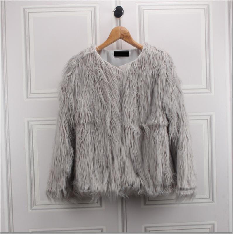 

fur coat female imitation wool round collar short maomao imitation fur tide female long sleeves2020 New Style for Winter, White