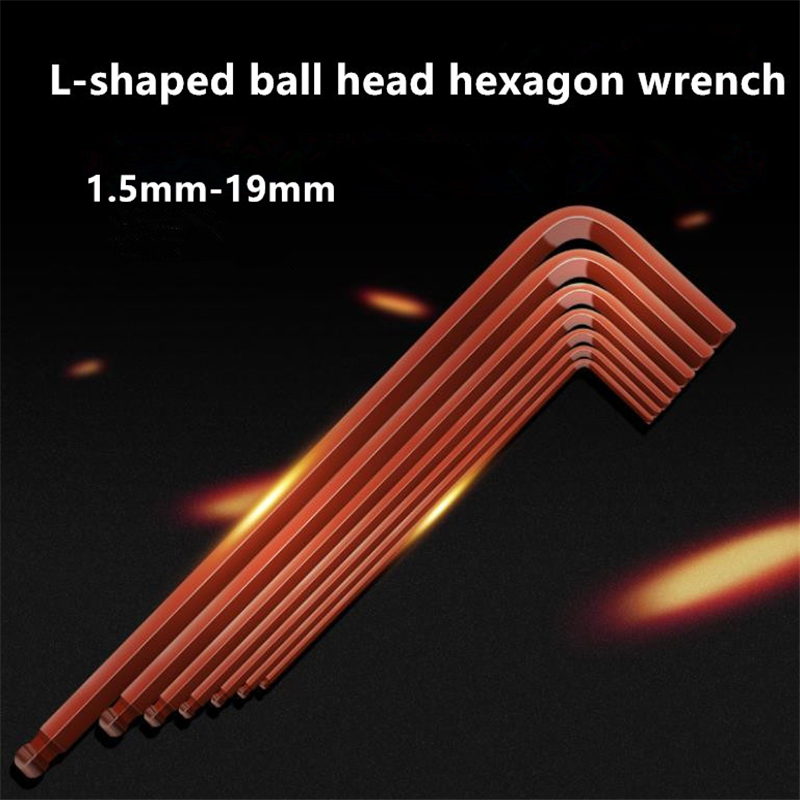 

BROPPE S2 Alloy Steel lengthened L-shaped ball head hexagon wrench screwdriver 1.5-19mm