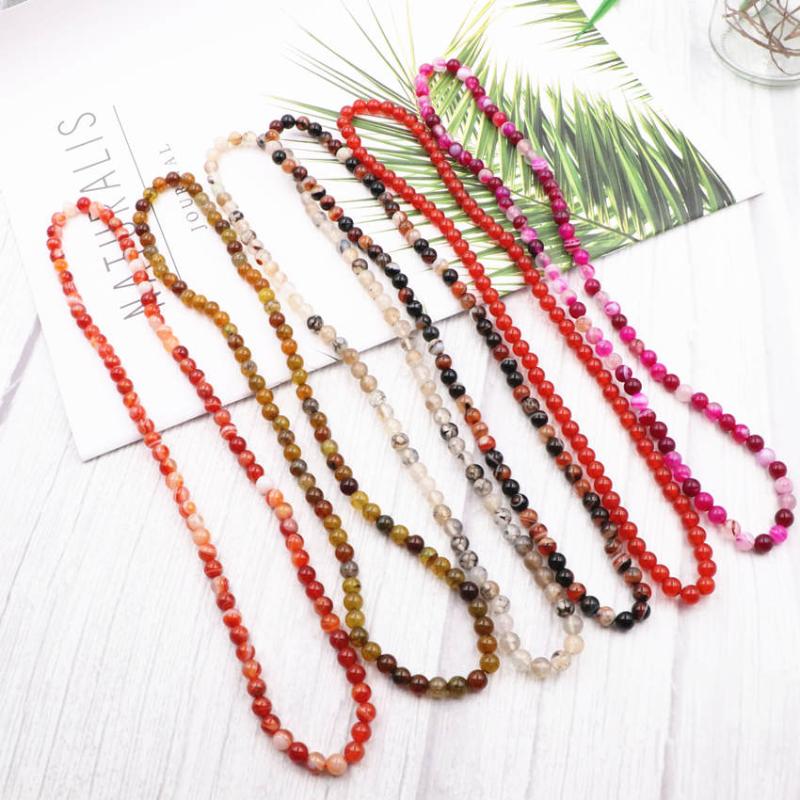 

Multicolor Handmade 3 Layer Wrap Bracelet Natural Agates Stone Round Beads Elastic Rope Bracelets Bangle Gifts Jewelry 21" A982