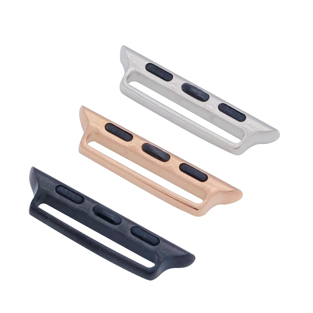 

1pair 2pcs Watch Band Adapters Connectors for Apple Watch 4/3/2/1 Band accessories Wrist Strap Stainless Steel 38 40 42 44MM(Solid design)