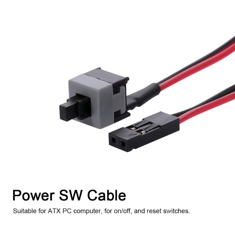 

PC Power Cable 48cm 2 Pin SW Cable On/Off/Reset Push Button ATX Desktop Computer Case Motherboard Switch Wire