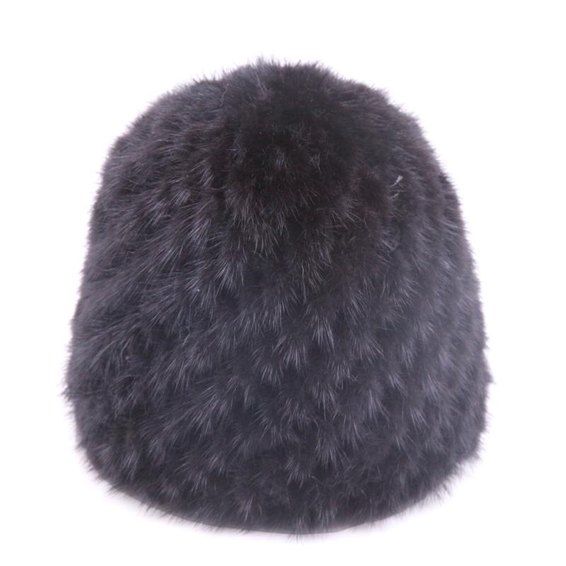 

winter womens hats natural real fur knitted cap fashionable fluffy ladies genuine fur beanie female black caps