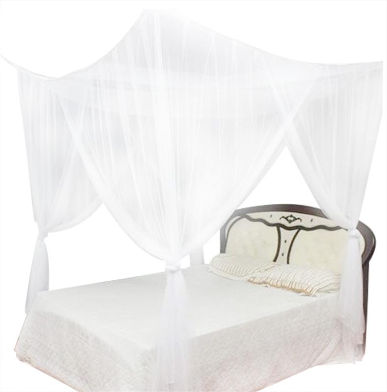 

Mosquito Net 4 Corner Post Bed Canopy Netting Curtain Dustproof Home Bedding Full Size