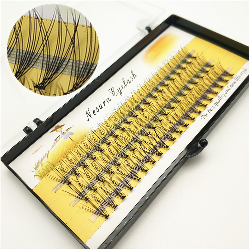 

60 pcs/lot 10D Professional Makeup Handmade Natural Eyelash Extension Individual Lashes 0.1 C Curl False Eyelash Free Shipping