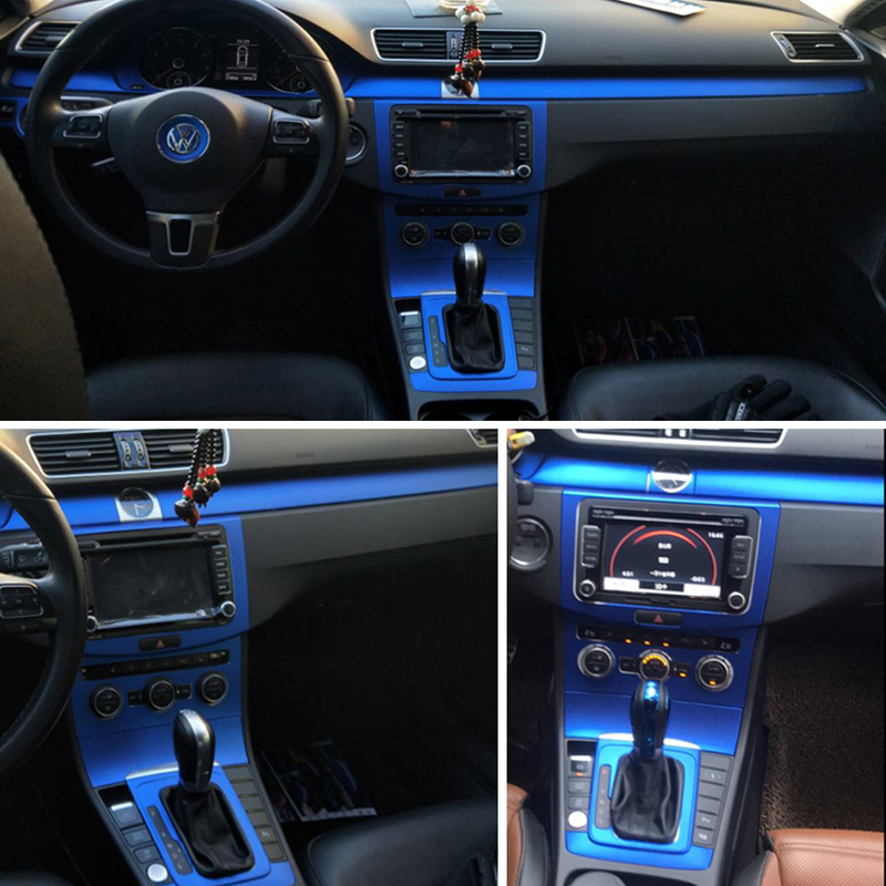 

For Volkswagen VW CC/Passat B7 Interior Central Control Panel Door Handle 5D Carbon Fiber Stickers Decals Car styling Accessorie, Left hand drive-style b