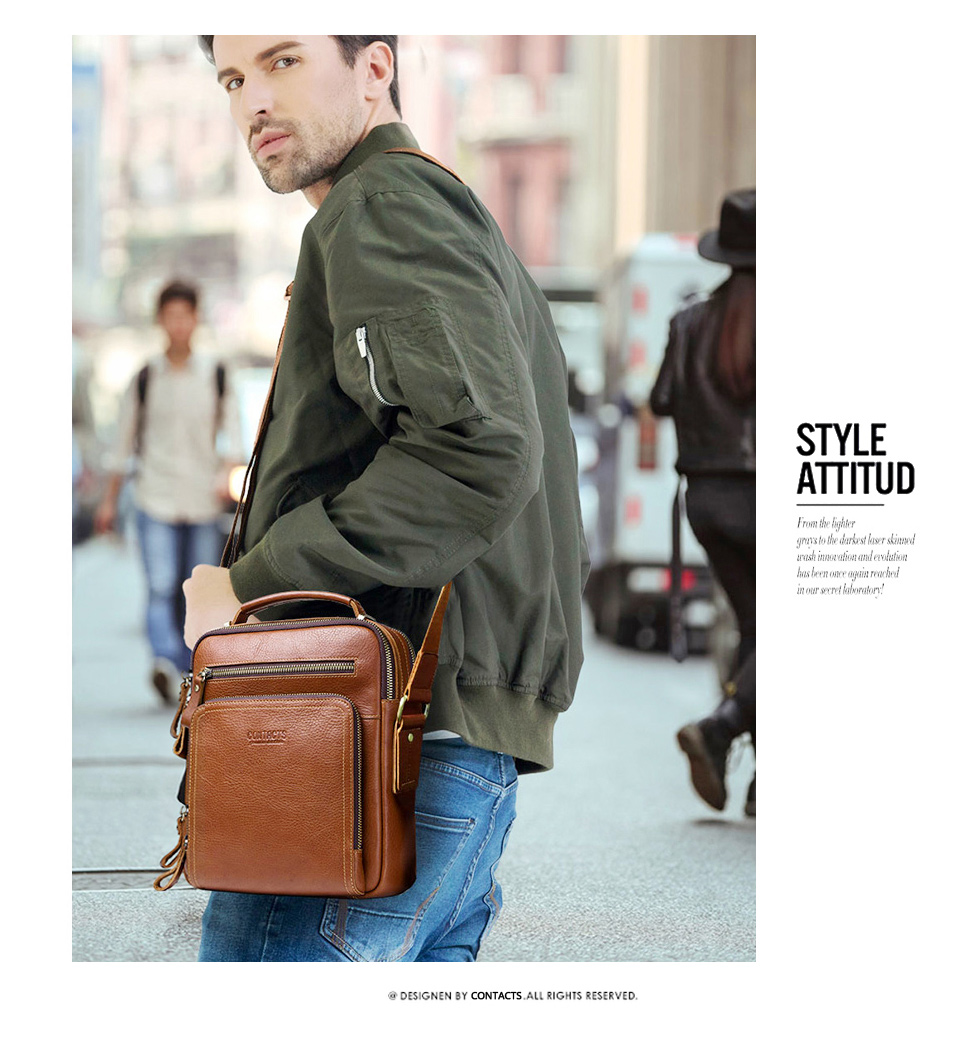 Compra Contactos Casual Hombre Mensajero Bolsos De Messenger Bolsos De  Hombro De Cuero Genuino Para Hombre Marca De Lujo Masculina Moda Moda Para  IPad Barato | Entrega Rápida Y Calidad | Es.Dhgate