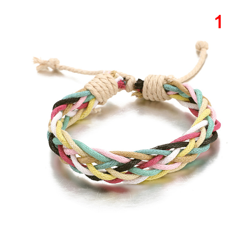 

Colored Braded Bracelets Ethnic Style Hand-woven Candy Color Bracelet for Women Girls BMF88