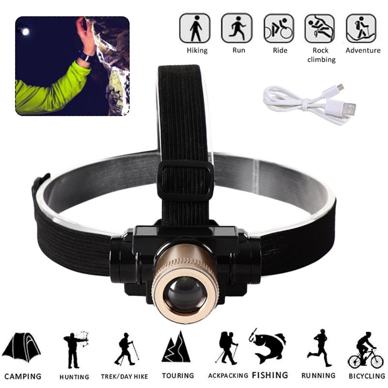 

Portable Zoom Waterproof Headlight Rechargeable High Led Headlight Head Light Torch Lamp Headlamp LED Headlamp