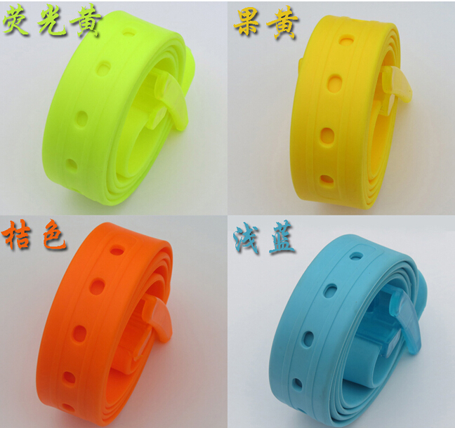

VDOGRIR 2020 Fashion Plastic Belt Friendly Candy Multi Color Silicone Rubber Leather Belt Smooth Buckle For Women Men Adjustable, Yellow