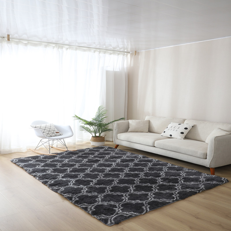 

Thick silk wool carpet tie-dye printing rug living room study mat bedside bedroom carpet pattern novel warm and comfortable