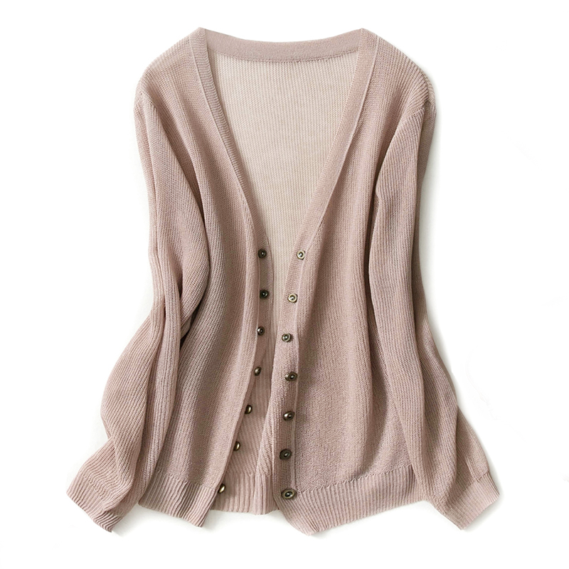 

Ice Silk Knit Cardigan Women Short Section Summer Thin Shawl Hollow Out Air Conditioning Shirt V Collar Slim Wild Sun Shirt, Black