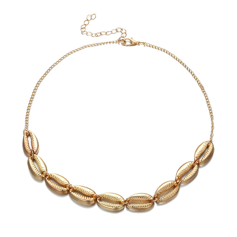 

American cross-border new jewelry women's metal alloy shell necklace Bohemian fashion versatile Necklace