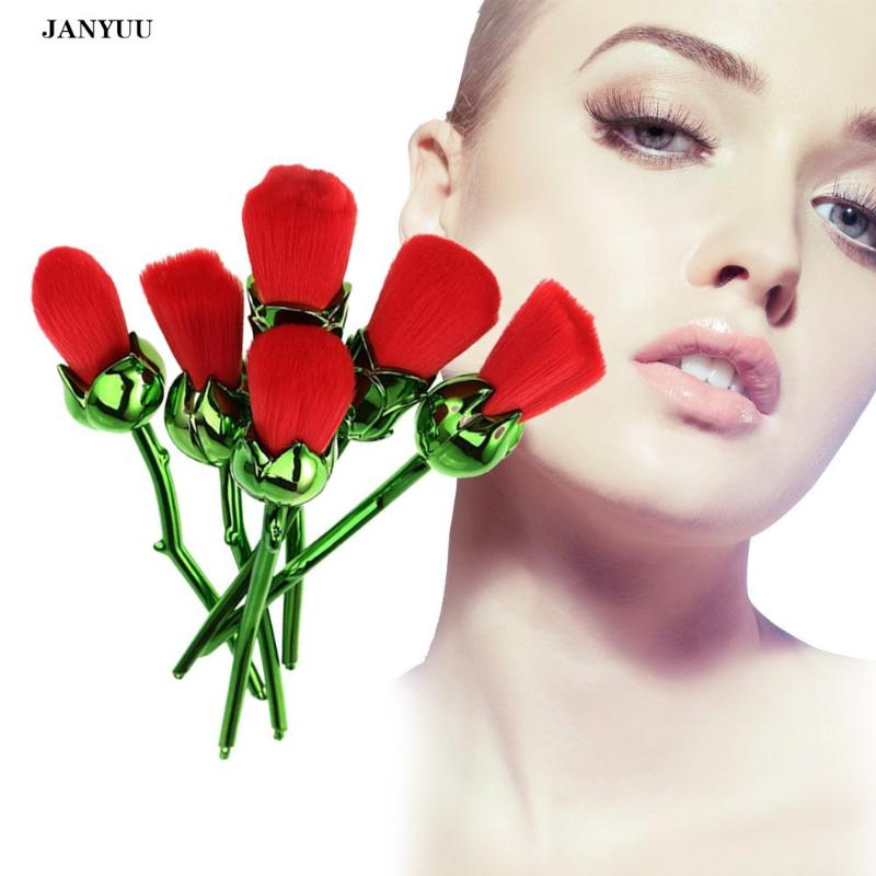 

6Pcs/ Set Beauty Rose Flower Shaped Makeup Brushes a Blending Blush Brush Foundation Powder Flower Brushes Set Makeup tools