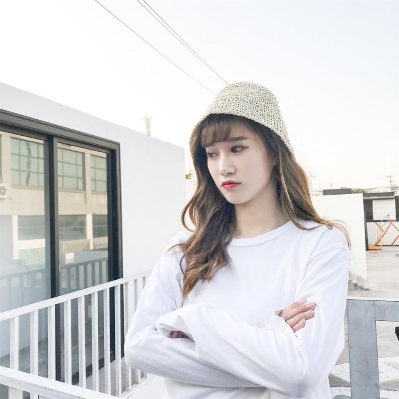 

Sunscreen Travel Leisure Dome Cool Solid Hat Female Big Straw Hat Sun Breathable Beach Folding Mesh Viceras Para Mujer #G2, Black