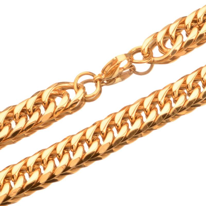 

13MM Cuban Curb Link Chain Stainless Steel Gold New Lobster Buckle Mens Womens Necklace Or Bracelet Heavy Jewelry 7"-40