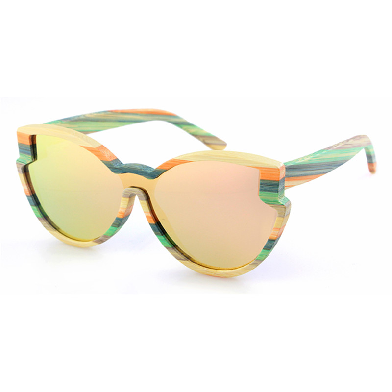 

Dropshipping OEM Retro Polarized One Lens Butterfly Sunglasses Women New Models Shield Colorful Bamboo Sun Glasses