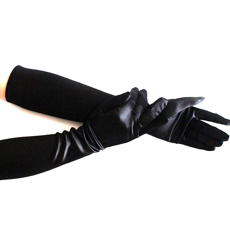 

Fashion Women Lady Arm Finger Long Elbow Gloves Opera Carnival Evening Party Dress Prom Satin Gloves New Arriva