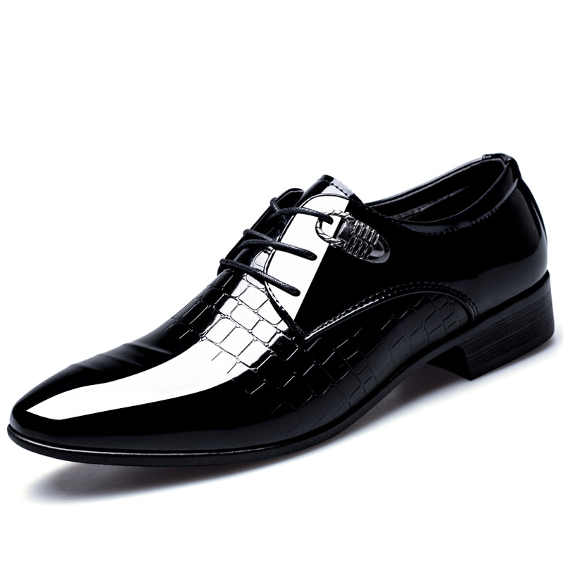 

2020 Spring Autumn Men Formal Wedding Shoes Luxury Men Business Dress Shoes Loafers Pointy Big Size 38-44, Black