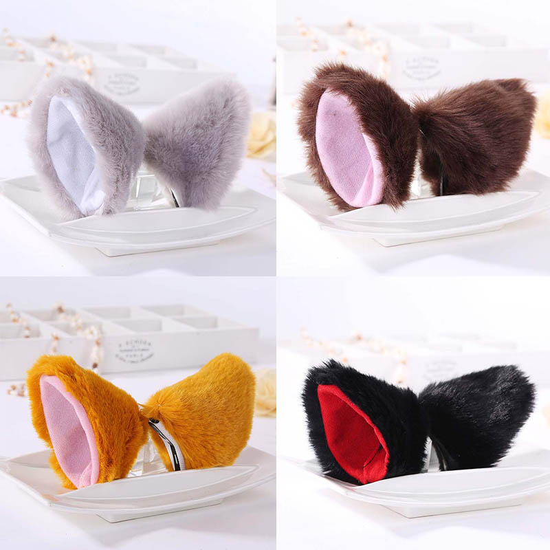 

Women Girl Delicate Cute Kawaii Cat Ears Horns with Hairpin Clips Cosplay Party Headband Halloween Christmas Gift for Kids