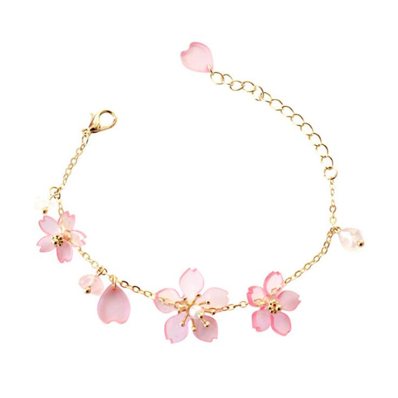 

Timlee B022 New Sweet Lovely Cherry Blossoms Petal Bracelets Fashion Accessories wholesale