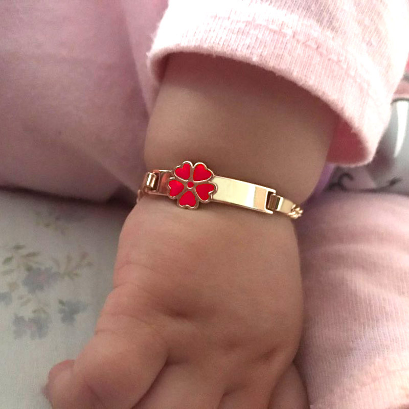 

6PCS Wholesale 0-6 Year Child Bracelet Baby Armband Kids Jewelry Christmas Accessorios Bebe Boy Girl Pulceras Gold Braclet B0929
