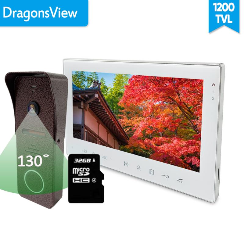 

Wide Angle] Dragonsview Doorbell Intercom Video Door Phone With Monitor 7 Inch Record Unlock Home Security Access Control Kit