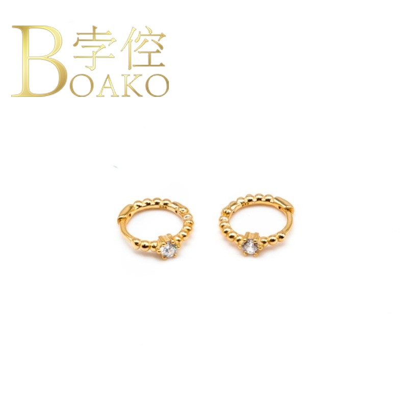 

925 Sterling Silver Hoop Earrings For Women String Round Beads Zircon Earring Hoops Round Earings Luxury Jewelry Pendientes