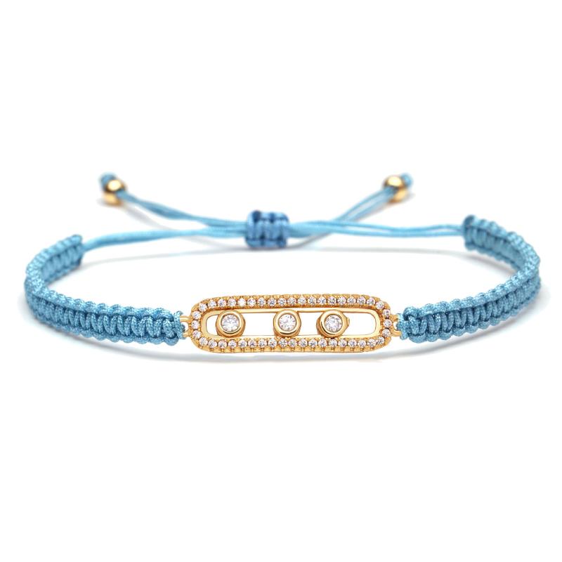 

Copper Cubic Zirconia Minus Move Charm Bracelet Women Grey Pink Red Blue String Handmade Slide Knot CZ Adjustable Jewelry Gift