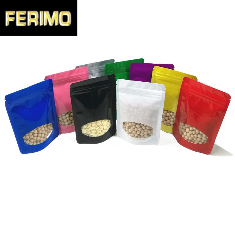 

1000Pcs/lot 8.5x13cm Colorful Self Seal Stand Up Zipper Packing Pouch Dried Nuts Mylar Heat Seal Package Bag