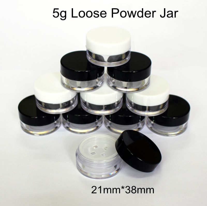 

6pcs/Pack Empty Loose Compact With The Grid Sifter & Puff Jar Packing Container Powdery Cake Box Cosmetic Case 3colors