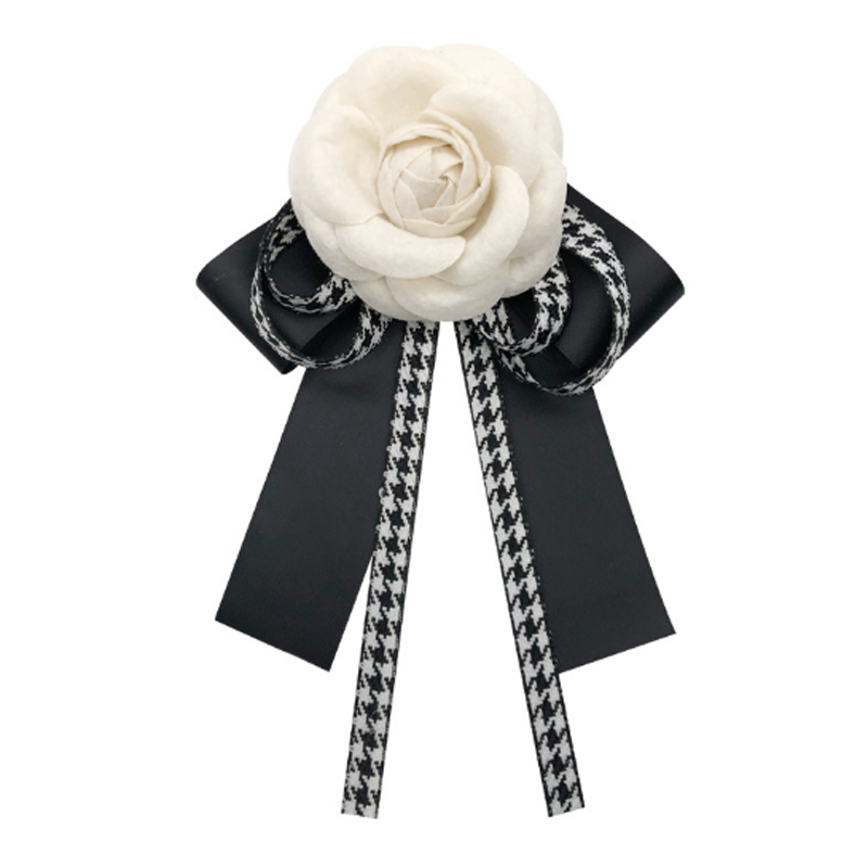 

Vintage Camellia Brooch Fabirc Bow Bowties Ribbon Brooch Pins Art Dresses Suit Decor for Women Female Collar Necktie Accessories