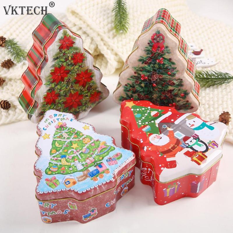 

Christmas Tree Shape Tin Sealed Jar Candy Box Jewelry Biscuits Coin Candy Storage Box Container Holder Christmas Decoration