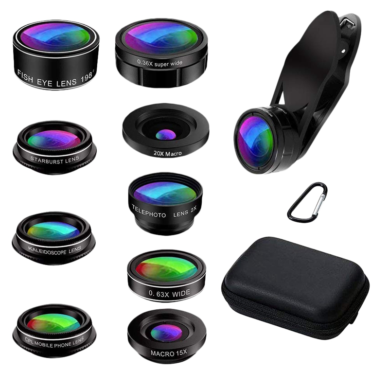 

Phone Camera Lens, 9 In 1 Phone Lens Kit For X Xs Max 8 7 Plus Samsung S10 S10E S9 S8