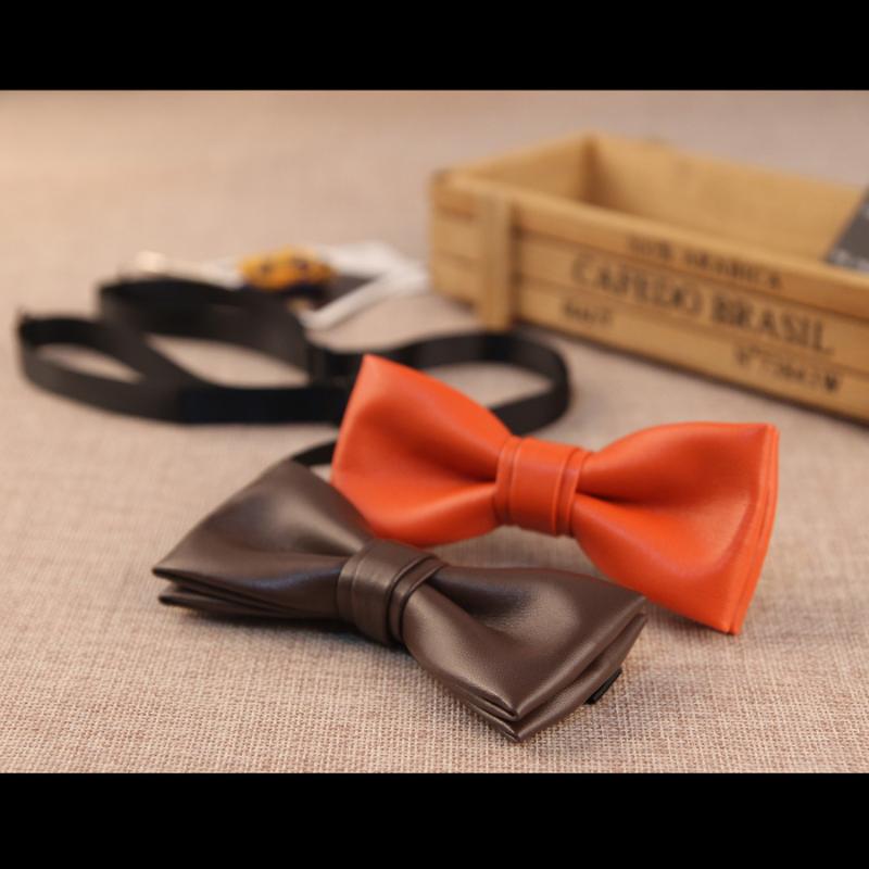 

Linbaiway Mens Bowtie Fashion PU Leather Business Suits Bow Tie for Wedding Women Bow Ties Cravats Male Accessories Custom Logo
