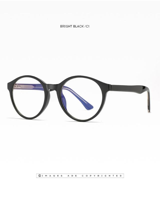 

2020 new blue anti-blue glasses round frame spring flat lens pin computer goggles