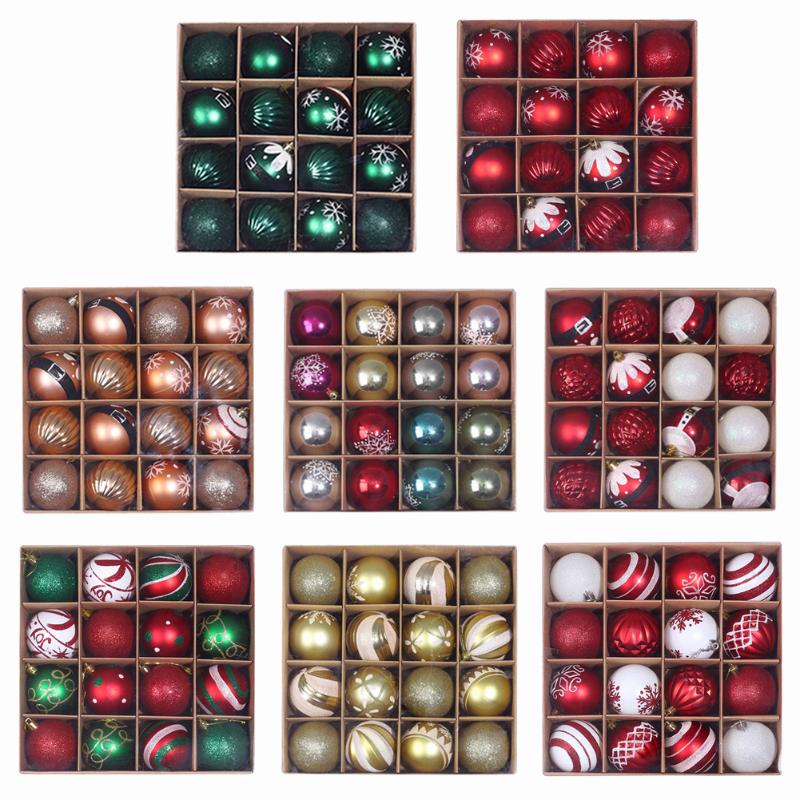 

16pcs 6cm Christmas Balls Christmas Decoration Tree Glitter Ornaments Balls Xmas Decor for Home 2021 New Year Gift